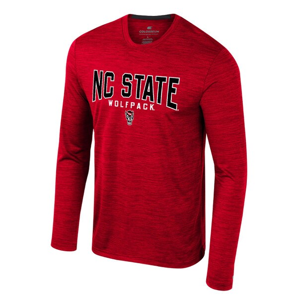 Red Long Sleeve Poly Tee - NC State